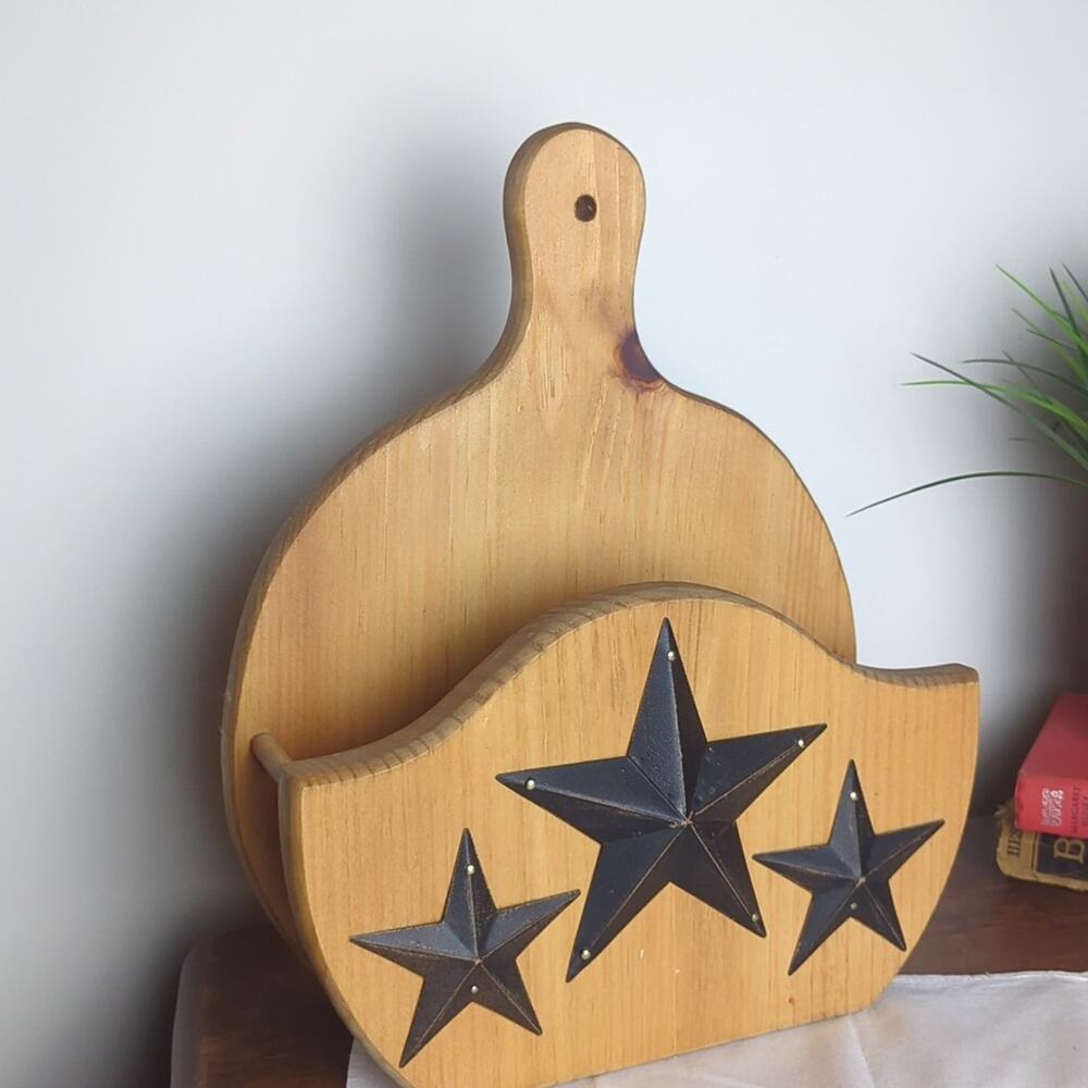 Primitive Barn Star Wall Plate Rack Shelf Farmhouse Rack Tabletop/Wall Mount - Picture 2 of 12